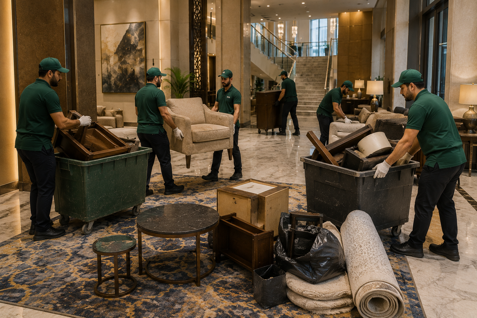 Hotel junk removal service for furniture appliances and equipment