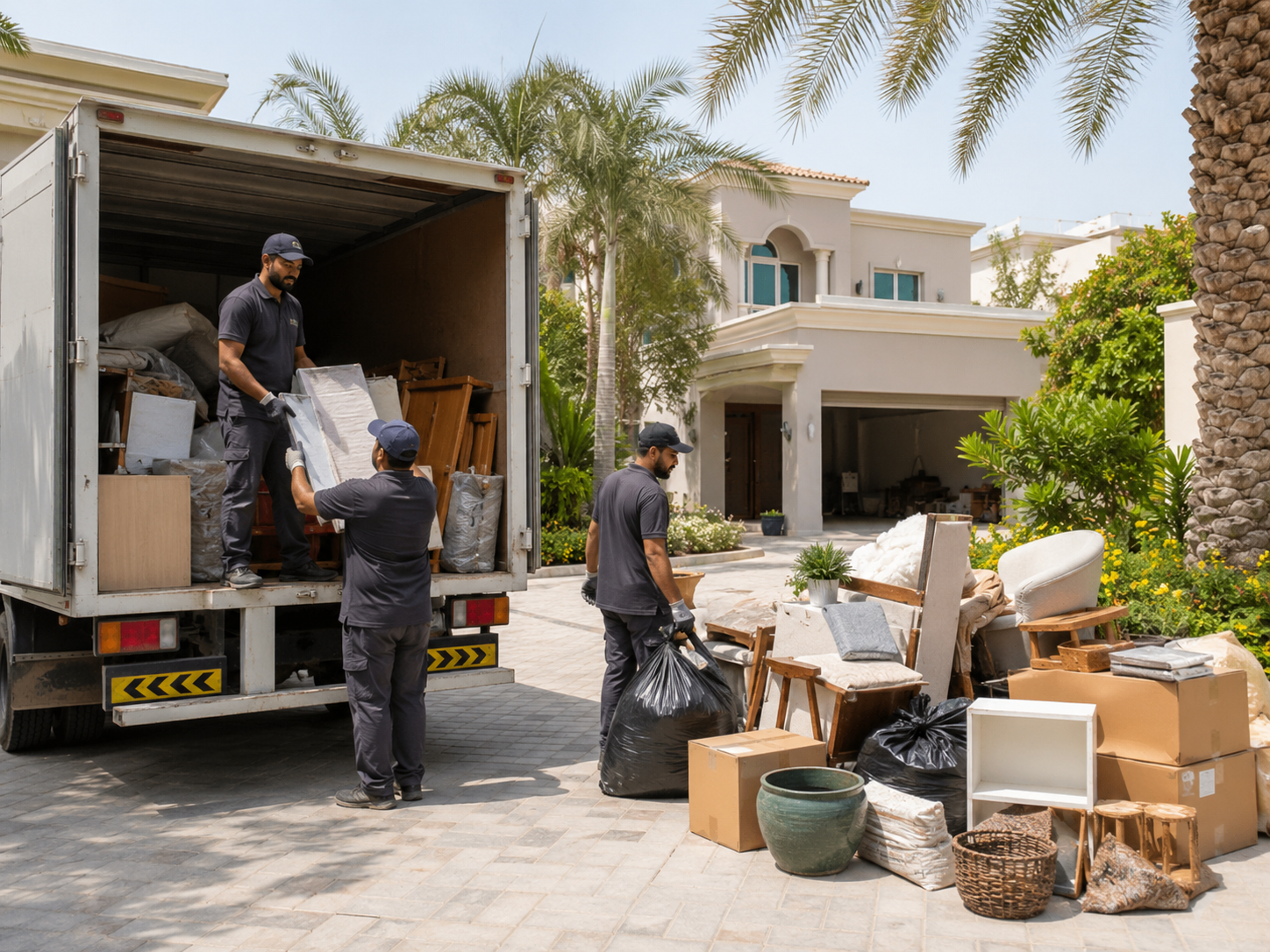 Villa junk removal company clearing renovation waste in Dubai